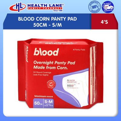 BLOOD CORN PANTY PAD 50CM (4'S)- S/M